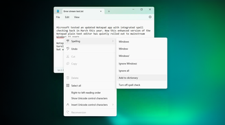 Spellcheck and Autocorrect for Notepad in Windows 11 starting to roll out to some users image