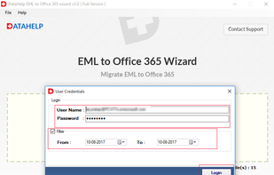 DataHelp EML to Office 365 Wizard screenshot 3