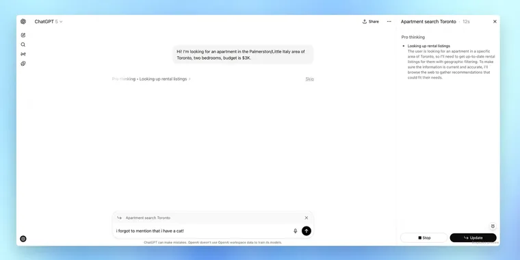 ChatGPT now lets users add context to live queries without restarting image