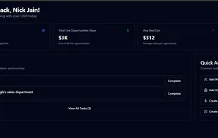 Simple command center-style dashboard