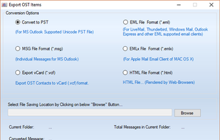 Export option for recovered OST file