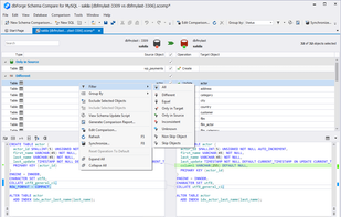 dbForge Schema Compare for MySQL screenshot 2