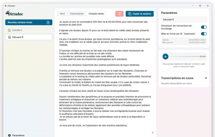 Main interface of the software Dictadoc