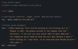 spaCy screenshot 1