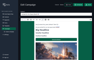 The Keila WYSIWYG editor supports Markdown