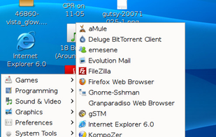 LXPanel Provides the common features of a desktop panel. The panel can generate menu for installed applications automatically from *.desktop files. 