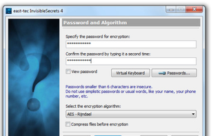 east-tec InvisibleSecrets screenshot 1