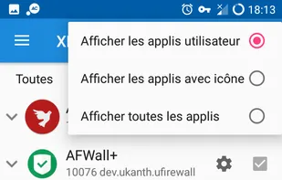Filter by user or system app