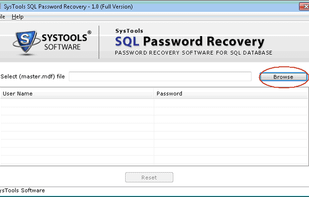 Browse MDF file to recover password