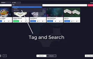 UI to filter mods by tag used by the Unity Plugin and Website