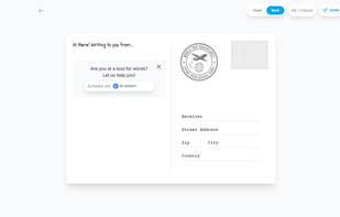 postcard back editor