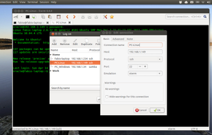 Editing connection parameters