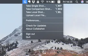 Desktop App. System tray menu