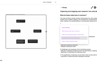 AI groups notes and answers your questions to kick-start the analysis and uncover patterns.