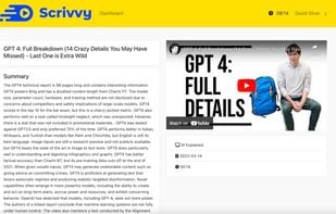 Video summary page