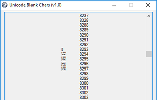 Unicode Blank Chars screenshot 1