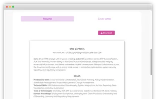 New optimized resume and cover letter