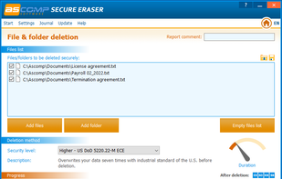 Secure Eraser screenshot 1