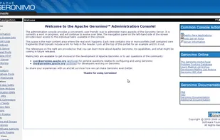The administration console for the application server.