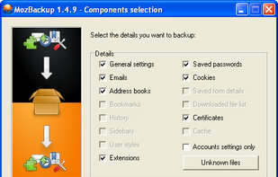 MozBackup screenshot 1