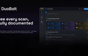 Full scan history with timestamps to track what was cleaned and when.
