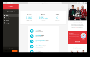 The Confetti event dashboard