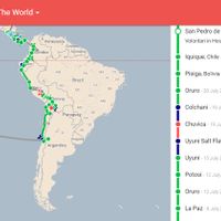 Example of a TravelMap with custom theme