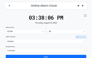 Online Alarm Clock screenshot 1