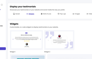 Display testimonials