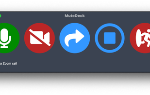 MuteDeck on Apple’s macOS with a Zoom call running