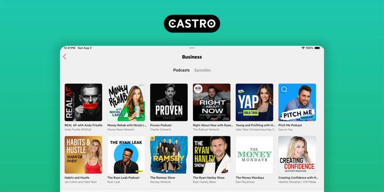 Castro brings iPad app and device sync for seamless podcast listening image