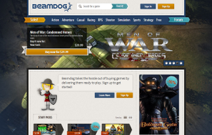 Homepage of Beamdog