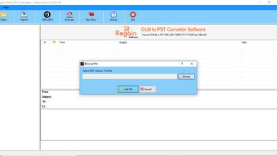 Regain OLM to PST Converter Software - Home Screen