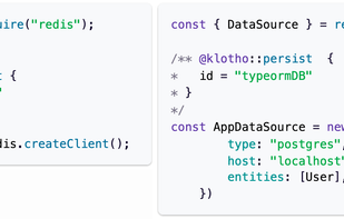 Persisting Redis and TypeORM instances in NodeJS with the the Klotho klotho::persist capability. View for Python, Go (soon)