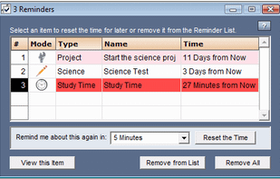 Main Homework Viewing Windows