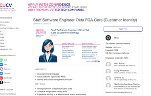 Job page on cucv.io, summary provided by Cucv AI