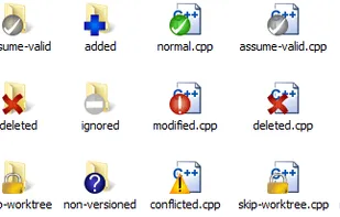 Overlay icons in explorer indicating the status of files and folders