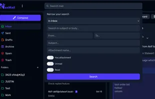 Advanced Search for Mails