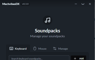 Sound pack selection, can be downloaded from internet or directly from app