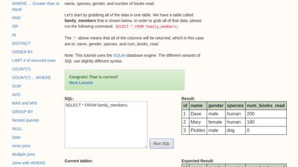 SQL Teaching screenshot 1