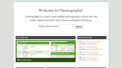 Cheatography screenshot 1