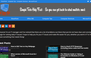 A screenshot of the homepage of TheFasterFixer.com