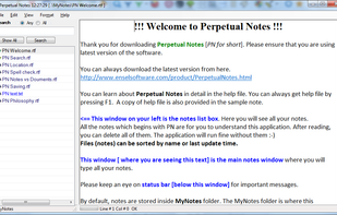 Perpetual Notes main window