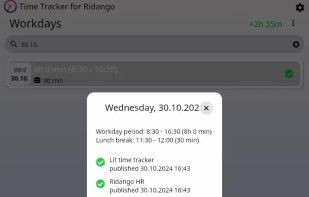 Time Tracker for Ridango screenshot 1