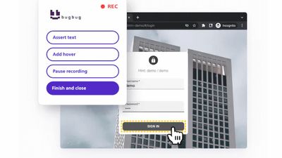 Create tests by intuitive "recording" with Chrome extension