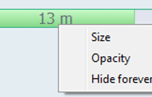 Floating bar displaying how much internet access time left