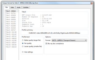Tweakable transcoding profiles