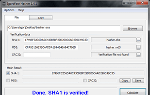 IgorWare Hasher screenshot 1