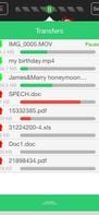 live progress bar for multiple files upload/download.
If you click on one of the transfers files you can put pause / resume or you can cancel it