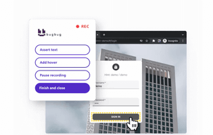 Create tests by intuitive "recording" with Chrome extension
